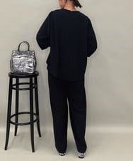 ZMLAE39148 al'aise modulation(アレーズモジュレーション) 【セットアップ対応】ツータックウエストドレープワイドパンツ ブラック