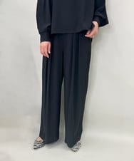 ZMLAE39148 al'aise modulation(アレーズモジュレーション) 【セットアップ対応】ツータックウエストドレープワイドパンツ ブラック