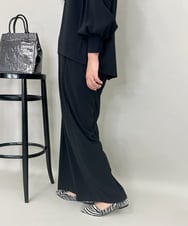 ZMLAE39148 al'aise modulation(アレーズモジュレーション) 【セットアップ対応】ツータックウエストドレープワイドパンツ ブラック