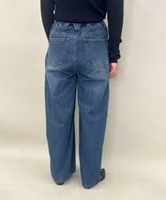 ZMLAE47140 al'aise modulation(アレーズモジュレーション) サイドラインバレルレッグデニムパンツ ネイビー