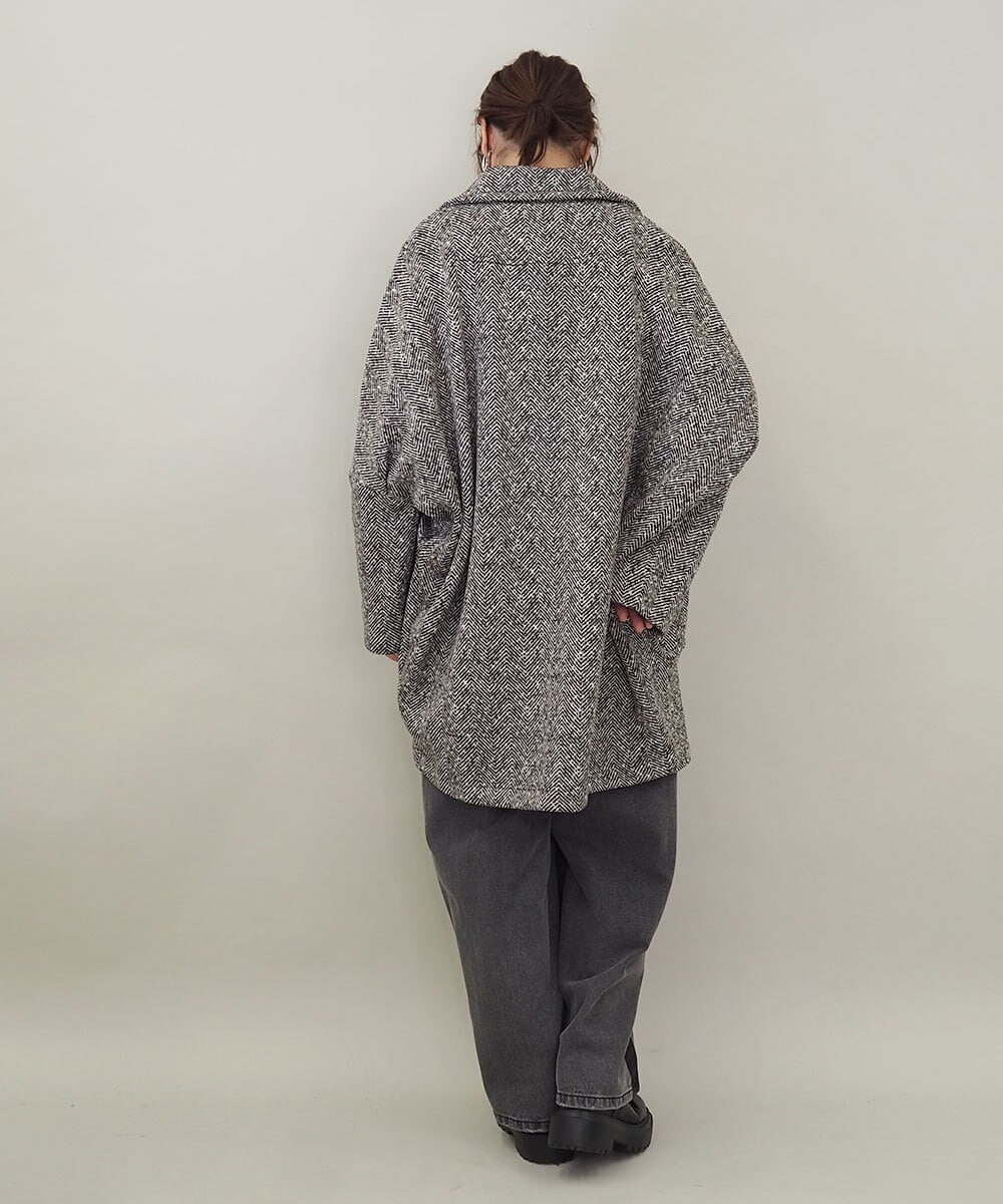 ZMLAE47140 al'aise modulation(アレーズモジュレーション) サイドラインバレルレッグデニムパンツ ブラック