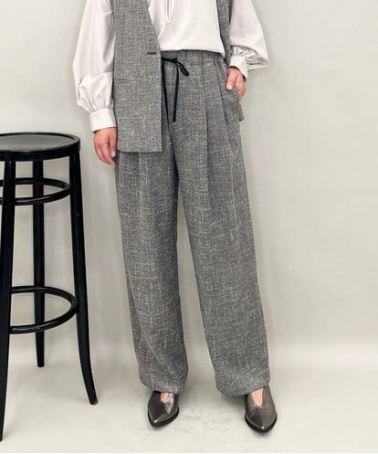 ZMLAE53180  【セットアップ対応】ツイードデザインワイドパンツ