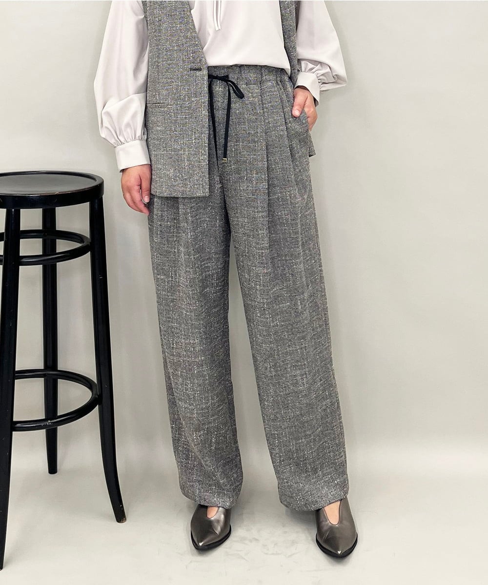 ZMLAE53180 al'aise modulation 【セットアップ対応】ツイードデザインワイドパンツ