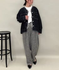 ZMLAE53180 al'aise modulation(アレーズモジュレーション) 【セットアップ対応】ツイードデザインワイドパンツ グレー