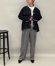 ZMLAE53180 al'aise modulation(アレーズモジュレーション) 【セットアップ対応】ツイードデザインワイドパンツ グレー