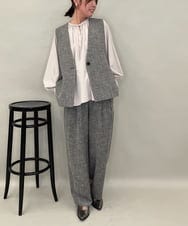 ZMLAE53180 al'aise modulation(アレーズモジュレーション) 【セットアップ対応】ツイードデザインワイドパンツ グレー