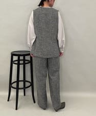 ZMLAE53180 al'aise modulation(アレーズモジュレーション) 【セットアップ対応】ツイードデザインワイドパンツ グレー