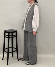 ZMLAE53180 al'aise modulation(アレーズモジュレーション) 【セットアップ対応】ツイードデザインワイドパンツ グレー