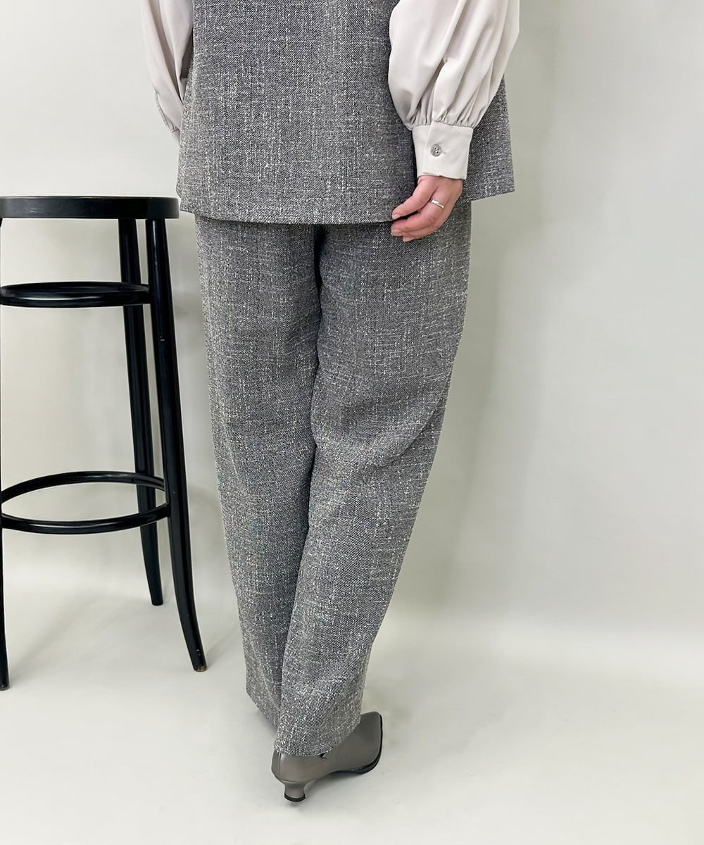 ZMLAE53180 al'aise modulation(アレーズモジュレーション) 【セットアップ対応】ツイードデザインワイドパンツ グレー