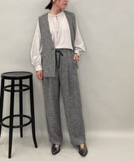 ZMLAE53180 al'aise modulation(アレーズモジュレーション) 【セットアップ対応】ツイードデザインワイドパンツ グレー