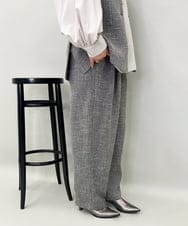 ZMLAE53180 al'aise modulation(アレーズモジュレーション) 【セットアップ対応】ツイードデザインワイドパンツ グレー