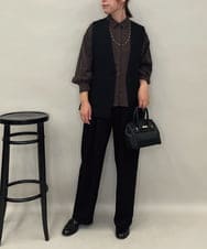 ZMLAE53180 al'aise modulation(アレーズモジュレーション) 【セットアップ対応】ツイードデザインワイドパンツ ブラック