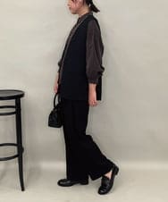 ZMLAE53180 al'aise modulation(アレーズモジュレーション) 【セットアップ対応】ツイードデザインワイドパンツ ブラック