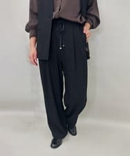 ZMLAE53180 al'aise modulation(アレーズモジュレーション) 【セットアップ対応】ツイードデザインワイドパンツ ブラック