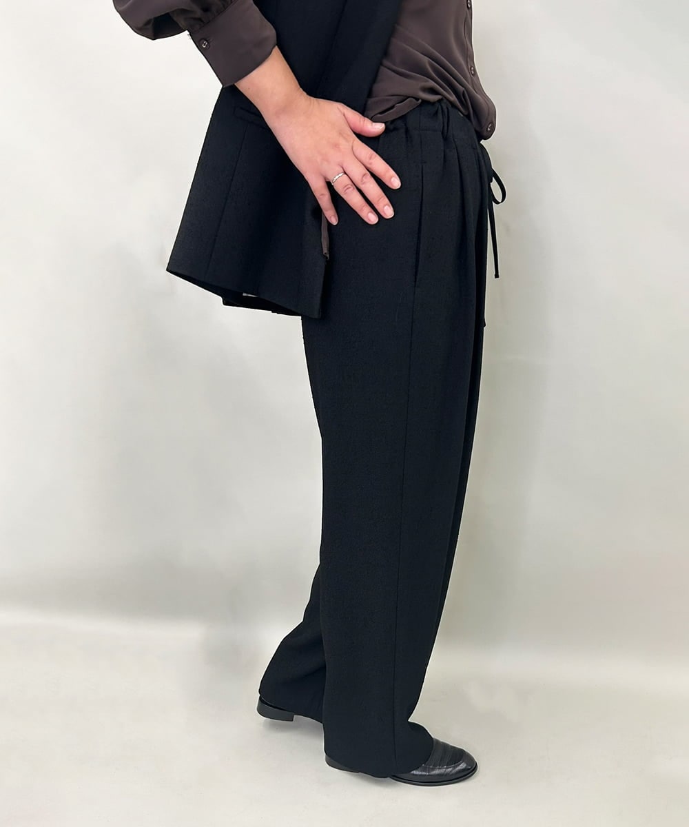 ZMLAE53180 al'aise modulation(アレーズモジュレーション) 【セットアップ対応】ツイードデザインワイドパンツ ブラック