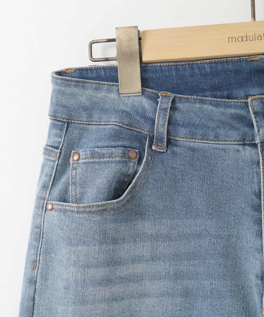 ZMLAH01150 al'aise modulation(アレーズモジュレーション) ストレートデニムパンツ ブルー