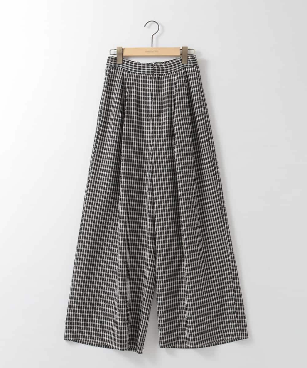 ZMLAH08168 al'aise modulation(アレーズモジュレーション) チェックワイドタックパンツ ブラック