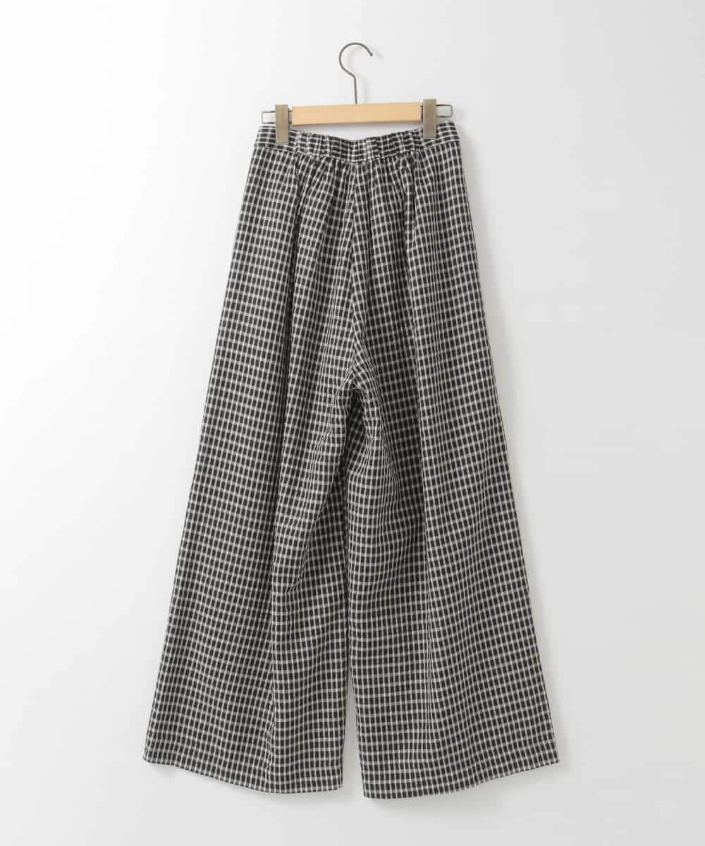 ZMLAH08168 al'aise modulation(アレーズモジュレーション) チェックワイドタックパンツ ブラック