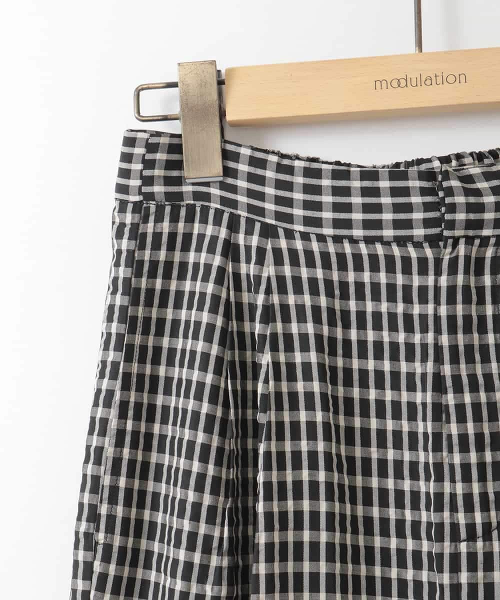 ZMLAH08168 al'aise modulation(アレーズモジュレーション) チェックワイドタックパンツ ブラック