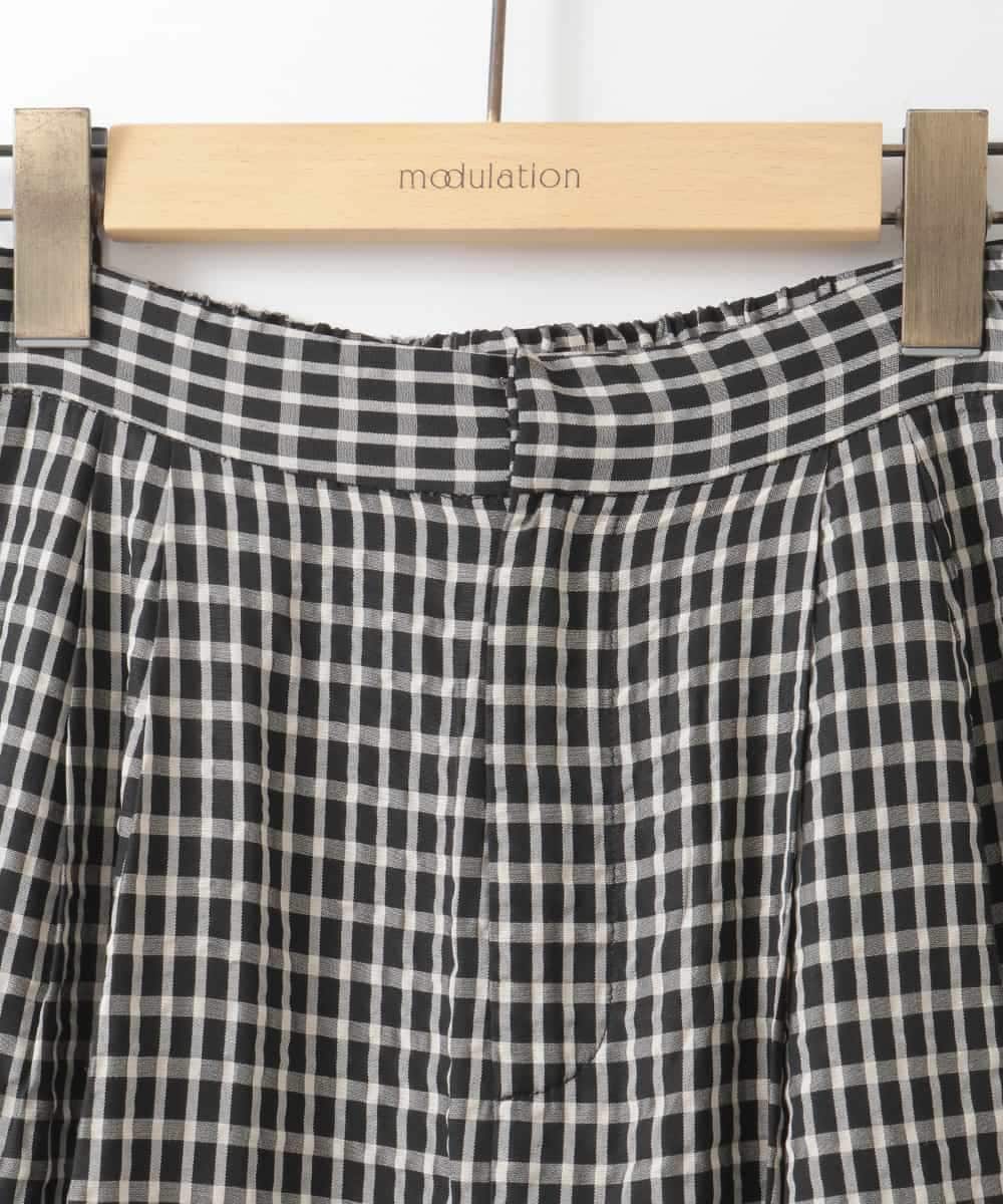 ZMLAH08168 al'aise modulation(アレーズモジュレーション) チェックワイドタックパンツ ブラック