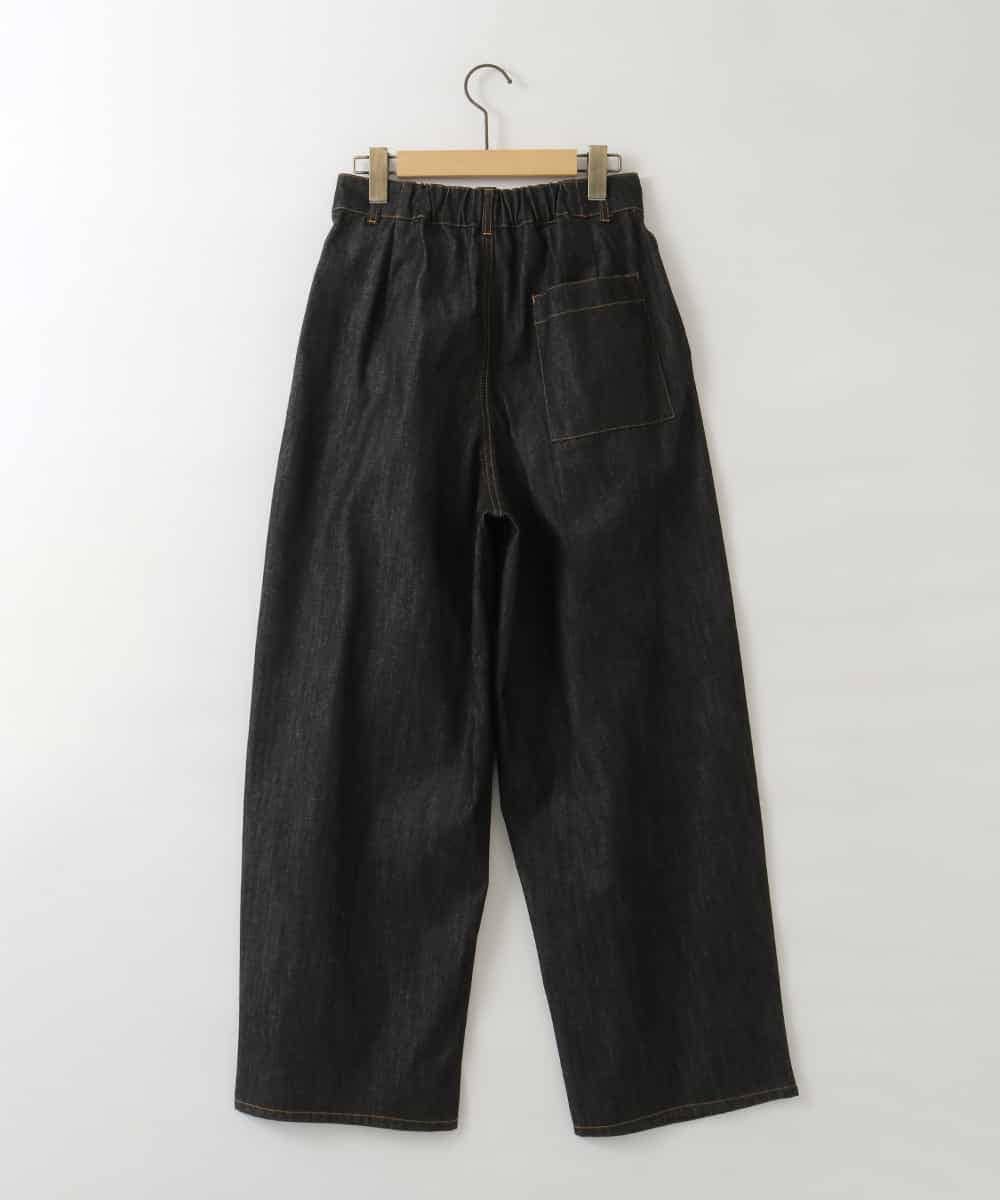 ZMLAH27150 al'aise modulation(アレーズモジュレーション) ウエストタックバレルデニムパンツ ブラック