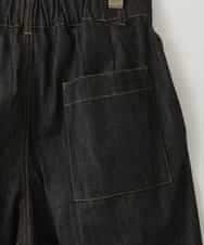 ZMLAH27150 al'aise modulation(アレーズモジュレーション) ウエストタックバレルデニムパンツ ブラック