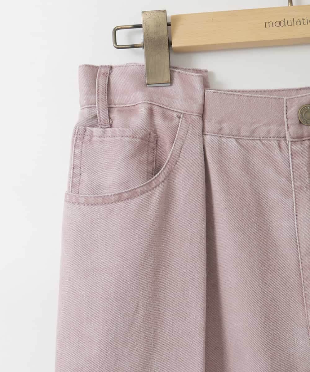 ZMLAH46160 al'aise modulation(アレーズモジュレーション) サイドタックセルロースデニムパンツ ピンク
