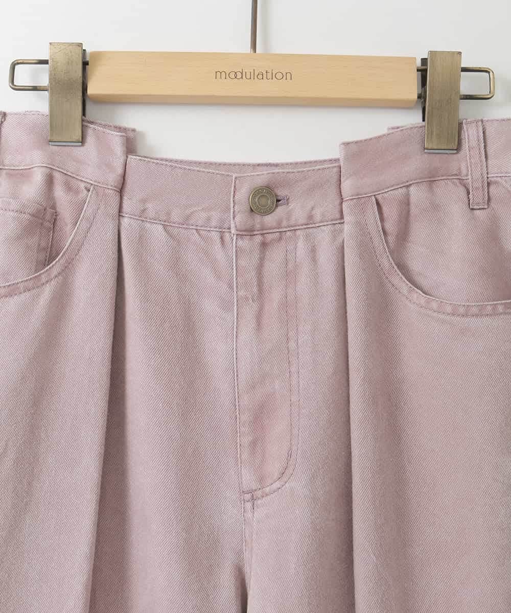 ZMLAH46160 al'aise modulation(アレーズモジュレーション) サイドタックセルロースデニムパンツ ピンク