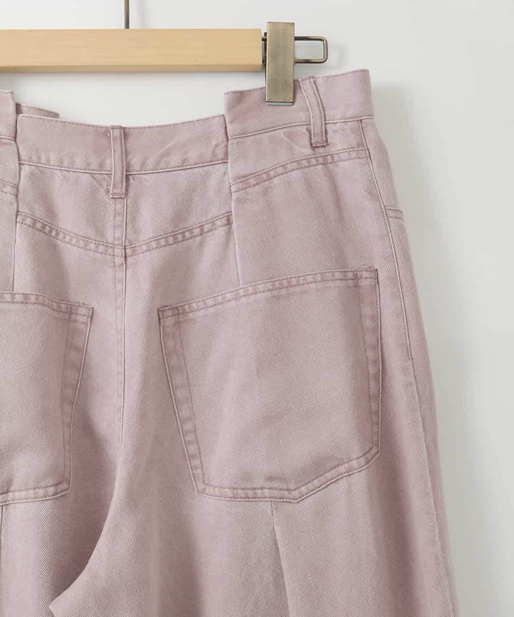 ZMLAH46160 al'aise modulation(アレーズモジュレーション) サイドタックセルロースデニムパンツ ピンク