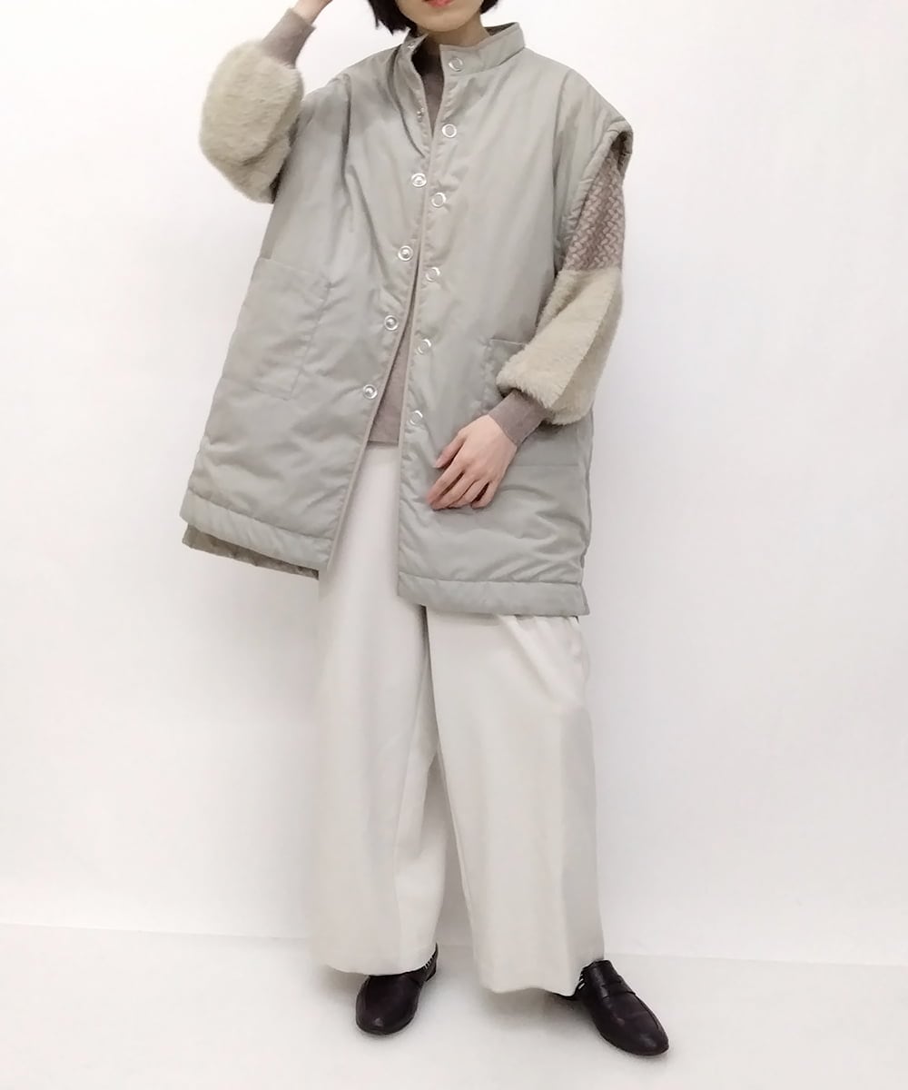 ZMLAT23138 al'aise modulation(アレーズモジュレーション) ストレッチワイドパンツ アイボリー