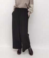 ZMLAT23138 al'aise modulation(アレーズモジュレーション) ストレッチワイドパンツ ブラック