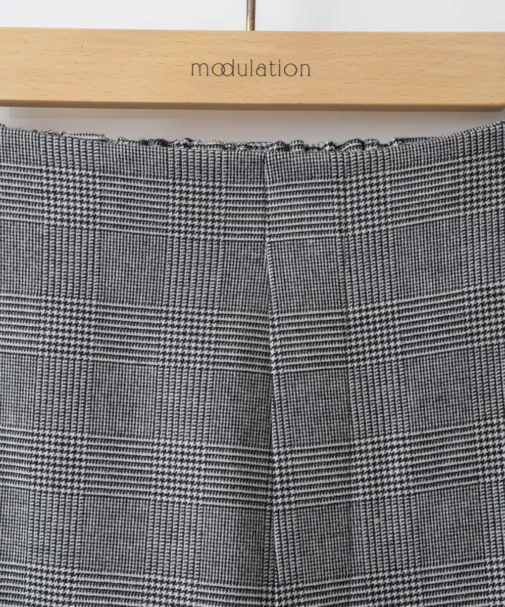 ZMLAT25160 al'aise modulation(アレーズモジュレーション) グレンチェックワイドパンツ ライトグレー