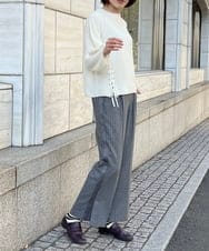 ZMLAW23150 al'aise modulation(アレーズモジュレーション) サイドラインピンストライプパンツ ライトグレー
