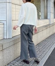 ZMLAW23150 al'aise modulation(アレーズモジュレーション) サイドラインピンストライプパンツ ライトグレー