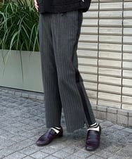 ZMLAW23150 al'aise modulation(アレーズモジュレーション) サイドラインピンストライプパンツ ダークグレー