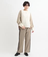 ZMLCB20128 al'aise modulation(アレーズモジュレーション) サイドフリンジラインパンツ ベージュ