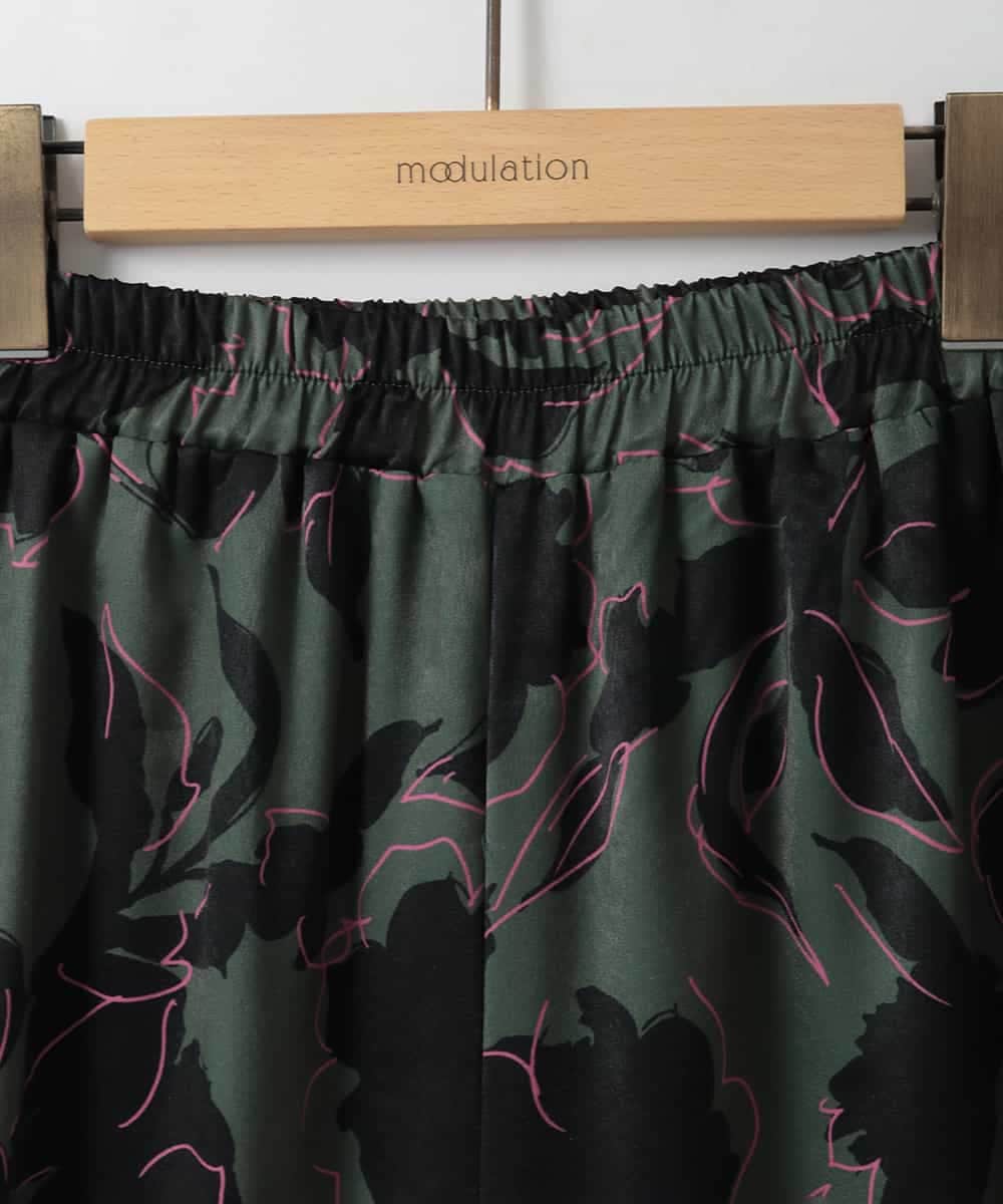 ZMLCE03160 al'aise modulation(アレーズモジュレーション) フラワープリントイージーパンツ グリーン