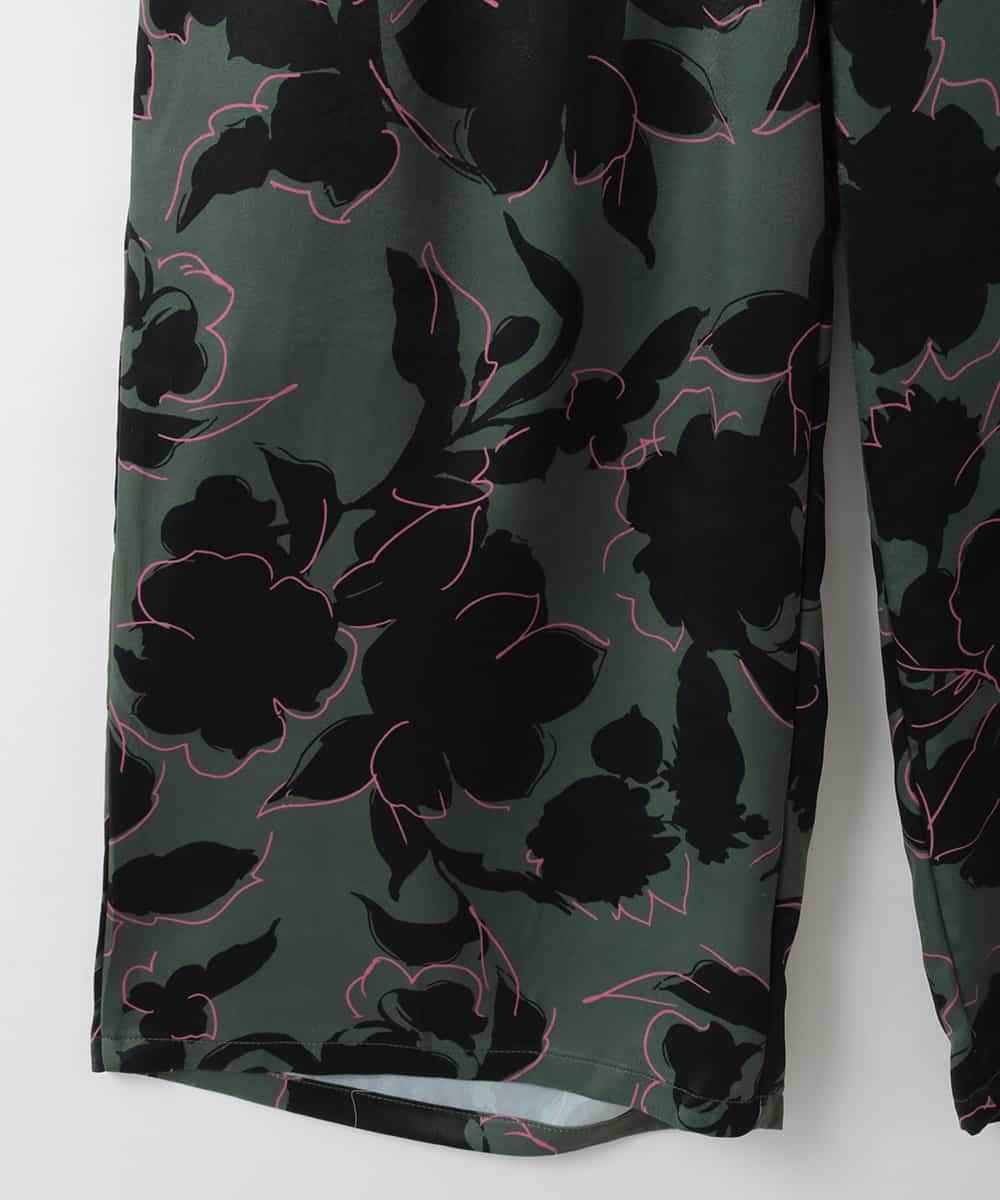 ZMLCE03160 al'aise modulation(アレーズモジュレーション) フラワープリントイージーパンツ グリーン