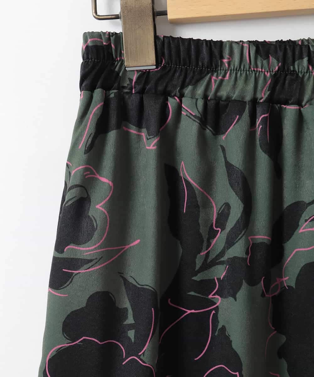 ZMLCE03160 al'aise modulation(アレーズモジュレーション) フラワープリントイージーパンツ グリーン