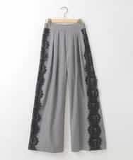 ZMLCE04178 al'aise modulation(アレーズモジュレーション) サイド刺繍ツータックワイドパンツ グレー