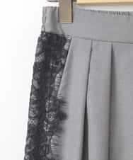 ZMLCE04178 al'aise modulation(アレーズモジュレーション) サイド刺繍ツータックワイドパンツ グレー