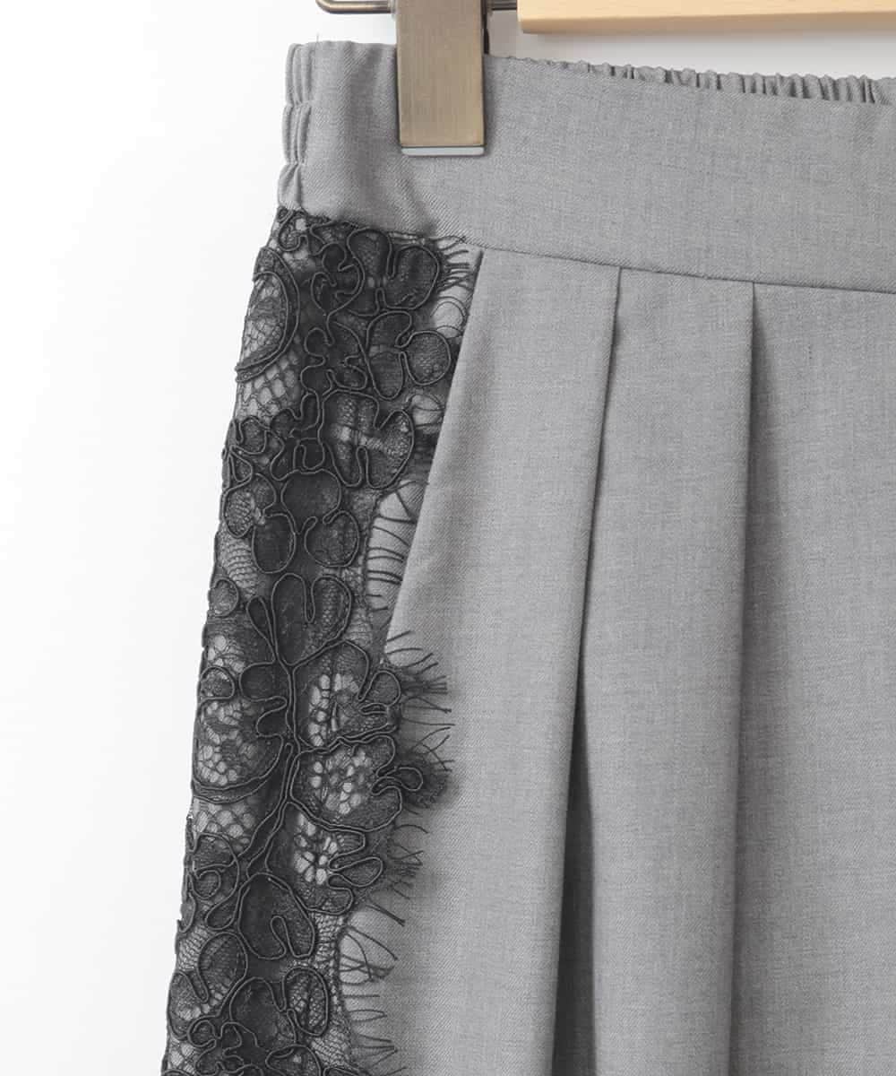 ZMLCE04178 al'aise modulation(アレーズモジュレーション) サイド刺繍ツータックワイドパンツ グレー