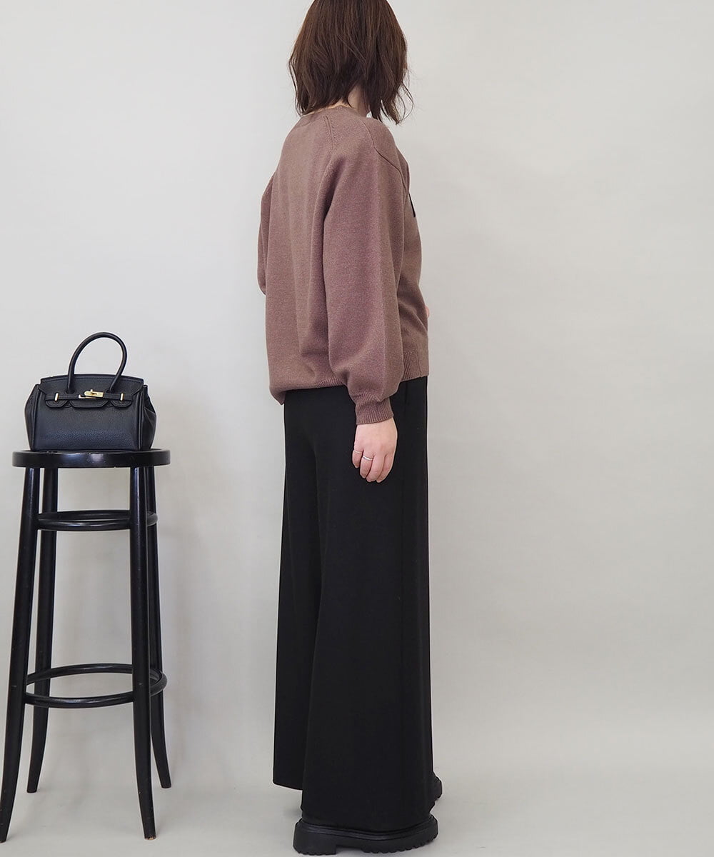 ZMLCE07128 al'aise modulation(アレーズモジュレーション) カットソー切り替えワイドパンツ ブラック