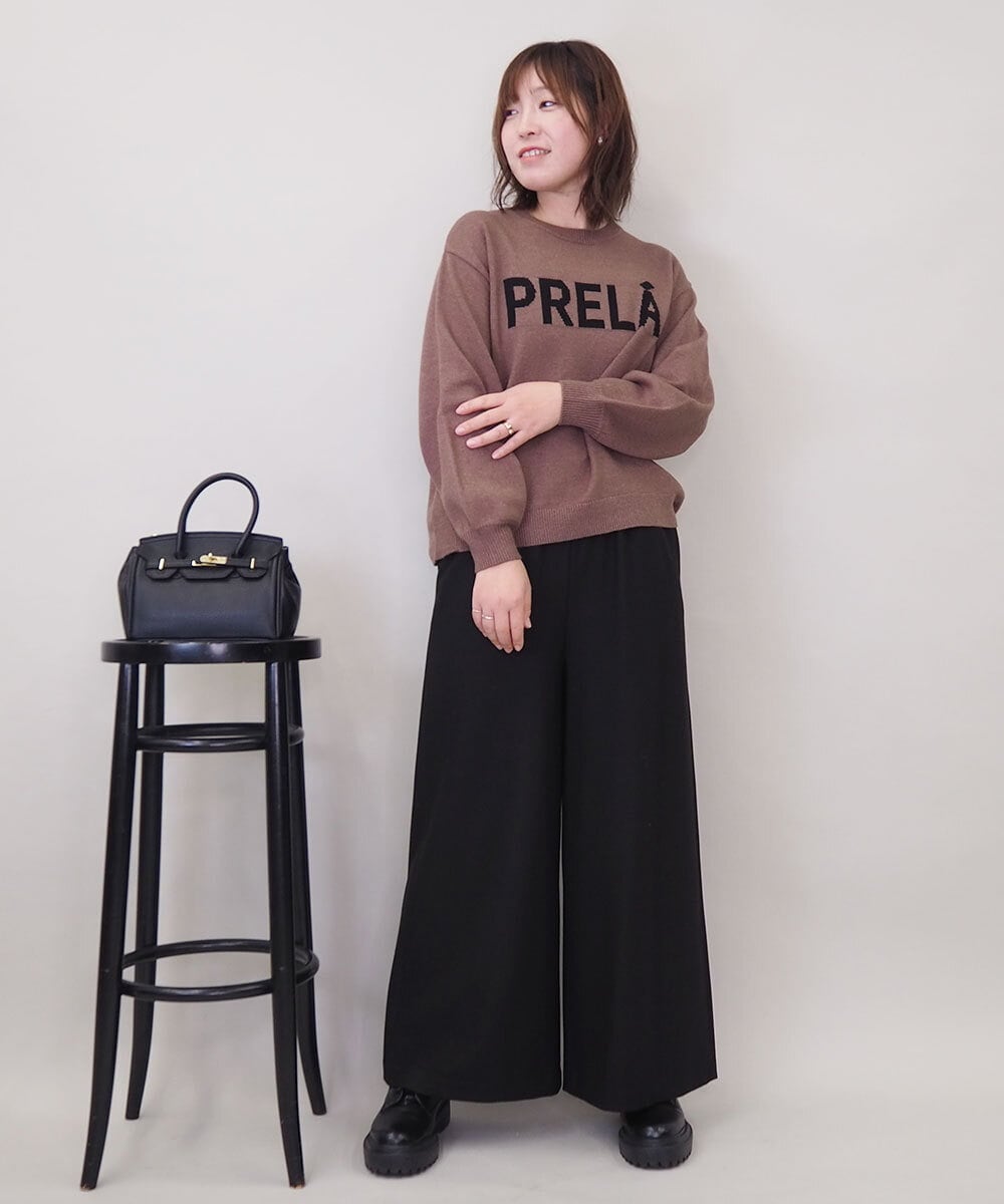 ZMLCE07128 al'aise modulation(アレーズモジュレーション) カットソー切り替えワイドパンツ ブラック