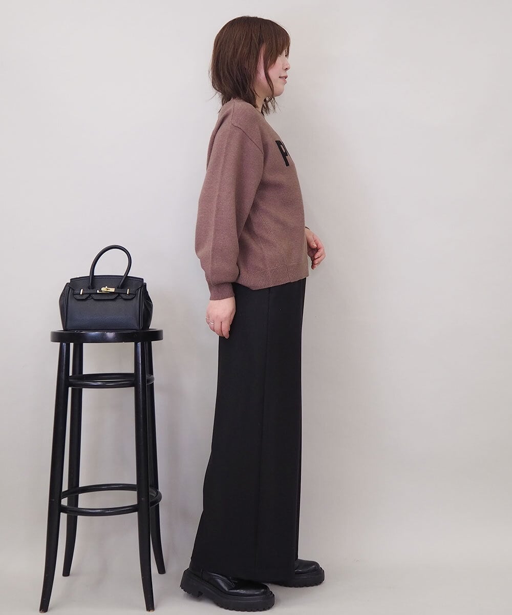 ZMLCE07128 al'aise modulation(アレーズモジュレーション) カットソー切り替えワイドパンツ ブラック