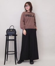 ZMLCE07128 al'aise modulation(アレーズモジュレーション) カットソー切り替えワイドパンツ ブラック