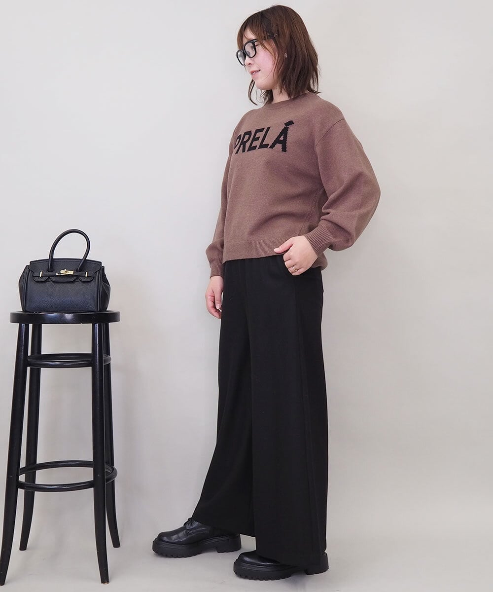 ZMLCE07128 al'aise modulation(アレーズモジュレーション) カットソー切り替えワイドパンツ ブラック