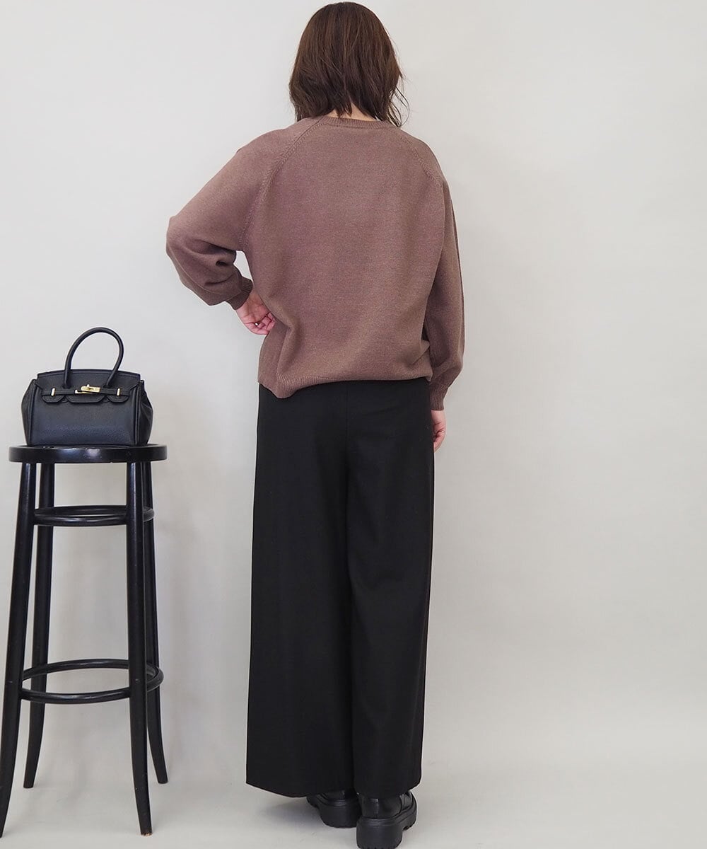 ZMLCE07128 al'aise modulation(アレーズモジュレーション) カットソー切り替えワイドパンツ ブラック