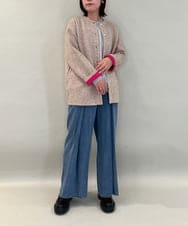 ZMLCE41170 al'aise modulation(アレーズモジュレーション) ワイドタックテンセルデニムパンツ ネイビー