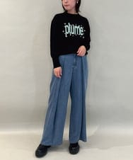 ZMLCE41170 al'aise modulation(アレーズモジュレーション) ワイドタックテンセルデニムパンツ ネイビー